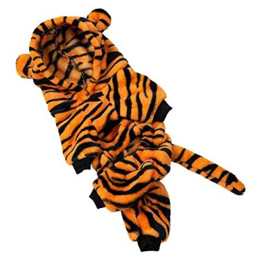 Imagem de Generic Moletom Com Capuz Tigre para Cachorro, Elástico para Evitar Queda de Cabelo, Confortável, lã, Roupas para Animais de Estimação, Cor Atraente para o Inverno (M)