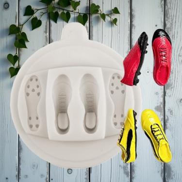Imagem de Molde de silicone para chuteiras de futebol para decoração de bolos, topos de cupcake, pasta de goma de chocolate, argila de polímero