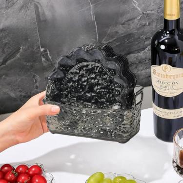 Imagem de Prato de frutas reutilizável de 4 peças, prato de osso de cuspe, bandeja de lixo empilhável para mesa de jantar, cinza