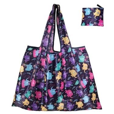 Imagem de Sacola de compras de mercearia reutilizável, bolsa de mão lavável dobrável, capacidade de peso de 15 kg