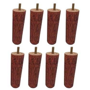Imagem de Kit Pés para Cama Box Madeirado Envernizado 12 cm - Base de Borracha Antirruído - Madeira Maciça de Reflorestamento - Parafuso com Rosca Padrão (5/16) (8)
