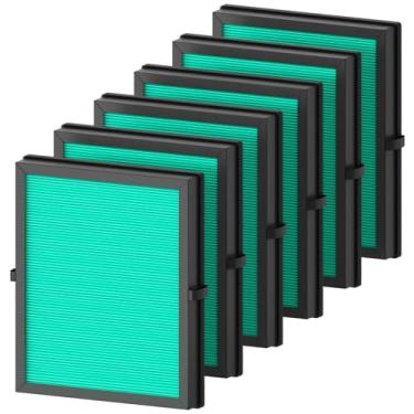 Imagem de CFKREYA Pacote com 6 filtros de ar MK04 de substituição para purificador de ar Aroeve MK04/MG04JH - Filtro HEPA verdadeiro 4 em 1 H13 para pelos de pólen de animais de estimação (versão pelos de