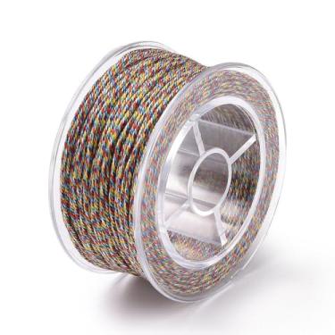 Imagem de 1 rolo de macramê de algodão corda trançada de 1 mm para pulseira faça você mesmo, colar, acessórios de cabelo, artesanato, decoração de parede, caixas de presente penduradas, embalagem de embrulho