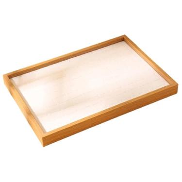 Imagem de predolo Bandeja Organizadora Portátil para Exibição de Joias, Comporta Até 100 Anéis, Versátil, Ideal para Presentear Ou Como Porta-Objetos para Filha, Bege Branco