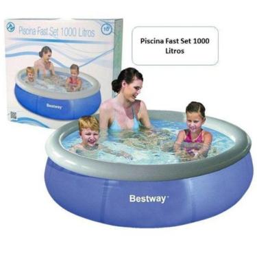 Imagem de Piscina inflável Fast Set de 1000 litros Bestway 1,68cm X 51cm