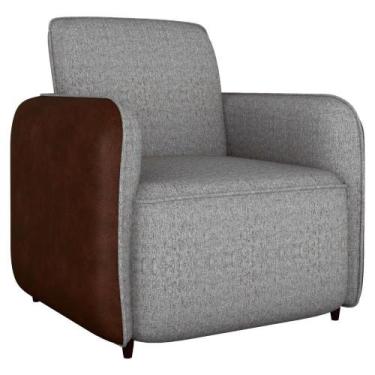 Imagem de Poltrona 76 Cm Plano Milenum material sintético Milani Store Palha - M