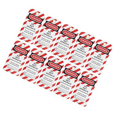 Imagem de Fockety Etiqueta de Segurança Etiqueta de Bloqueio Perigo Não Opere Aviso de Segurança Frontal e Traseira Em PVC para Equipamentos Industriais, Produtos Químicos, Energia