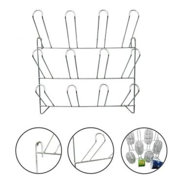 Imagem de 2X Escorredor Secador Porta Copos Parede 12 Lugares Inox Cr