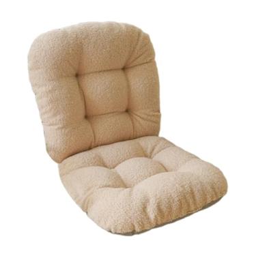 Imagem de ShengQuanHao Almofada para Cadeira de Escritório, Almofada de Assento Antiderrapante, Leve, com Encosto Alto, Ideal para Atividades Sedentárias Na Cozinha E em Cas, Bege, Tamanho real
