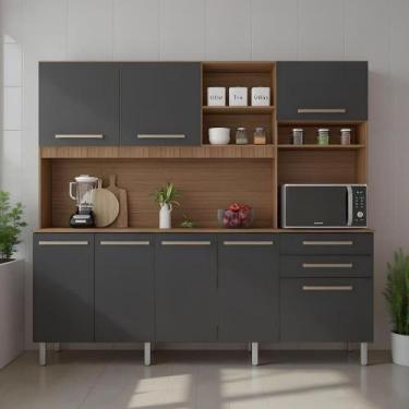 Imagem de Cozinha Completa 8 Portas Armário e Balcão c/ Pés Reguláveis - Repleta