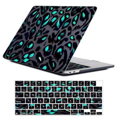 Imagem de Fancity Capa compatível com MacBook Pro de 15 polegadas com Touch Bar, A1707 A1990 Capa fina translúcida de plástico rígido protetora com capa de teclado para Mac Pro 15 polegadas 2016-2019, leopardo