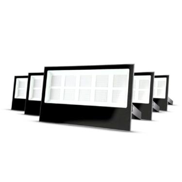 Imagem de Kit 5 Refletor Led Slim Externo 500w 6500k Branco Frio Ip65 110v/220v Bivolt Preto Cod: ALUT010042-5 Alut By Avant