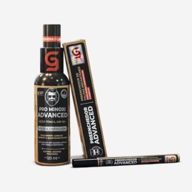 Imagem de Kit Preenchedor Advanced + Tônico Pro Minoxi - Caneta Preenchedora para Barba e Sobrancelha Acabamento Natural e Crescimento dos Fios