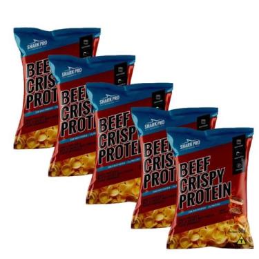 Imagem de Kit 5 snack proteico salgadinho e whey protein churrasco 50g - SHARK P