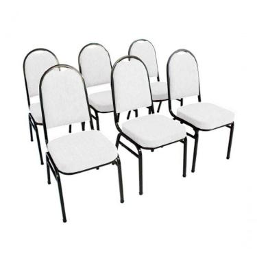 Imagem de Kit Com 6 Cadeiras Para Auditórios Linha Hotel Branco