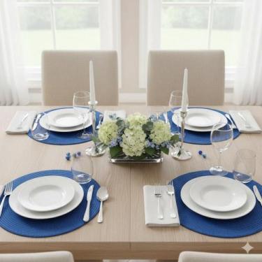 Imagem de Kit Jogo Americano Redondo Mesa Decorativo Jantar Descanso de Prato - 