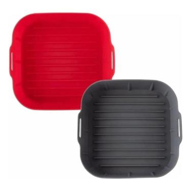 Imagem de 2X Cesto Silicone Airfryer 16Cm Kit 2 Formas Quadradas