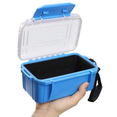 Imagem de Uxwuy Caixa seca pequena à prova d'água para caiaque, recipiente de armazenamento flutuante à prova d'água, caixa de telefone azul à prova d'água, 16,5 cm C x 11 cm L x 8,6 cm A