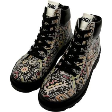 Imagem de DOGO Botas de cano curto femininas – couro vegano e botas femininas feitas à mão e botas de tornozelo,, Good Fortune - Preto, 34