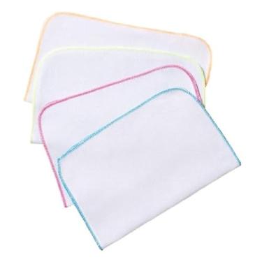 Imagem de Kit de 10 Panos de Pia Branco Overloque ideal para cozinha prático e durável, perfeito para limpeza diária doméstica