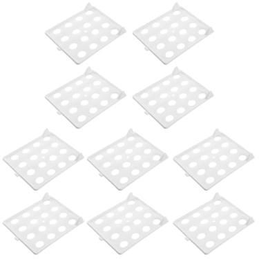 Imagem de 10 peças de quadros organizadores de camisetas brancas, armazenamento empilhável de roupas para prateleiras e armários, empilhador de camiseta dobrável com respirabilidade para roupas sem rugas