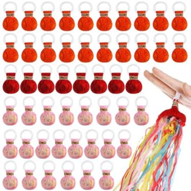 Imagem de Chewtoyo Flâmulas de festa, 50 peças de bolas coloridas, serpentina de mão, sacos de confetes para não noivado de casamento, shows de festa, lembrancinhas, bolachas, flâmulas, suprimentos