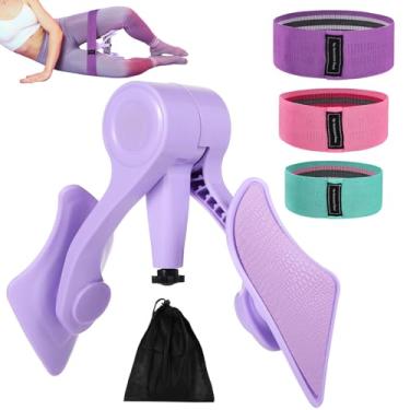 Imagem de Kegel & Leg Master com 3 faixas de resistência para mulheres, treinador de quadril com almofada de espuma rotativa para exercícios de corpo inteiro