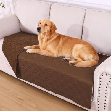 Imagem de hyha Cobertor impermeável para cama de cachorro, cobertores macios para animais de estimação, capa de sofá à prova d'água para cães, capas de sofá reversíveis laváveis para móveis (102 x 182 cm