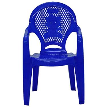 Imagem de Cadeira Plástica Monobloco com Braços Infantil Estampada Catty, Tramontina, Azul