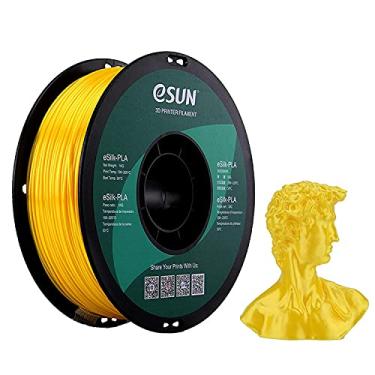 Imagem de eSUN Filamento de impressora 3D Silk PLA, precisão dimensional +/- 0,03 mm, carretel de 1 kg, 1,75 mm, amarelo