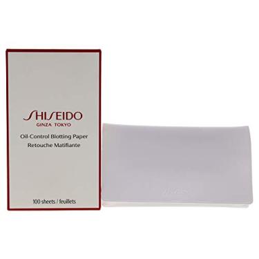 Imagem de Shiseido Papel mata-borrão unissex com controle de óleo – 100 folhas de papel mata-borrão