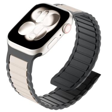 Imagem de Arctime Pulseira magnética de silicone compatível com Apple Watch de 38 mm, 40 mm, 41 mm, 42 mm, 44 mm, 45 mm, 46 mm e 49 mm, pulseira esportiva para iWatch Ultra 3, 2, 1, séries 11, 10, 9, SE, 8, 7