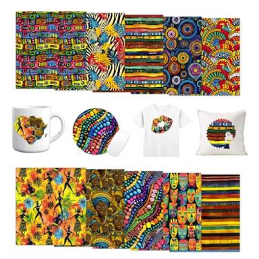 Imagem de Tintnut Folhas de transferência de tinta de sublimação Kwanzaa - 10 folhas 30,5 x 25,4 cm Pacote de papel de transferência de sublimação padrão africano para canecas, copos, chaveiro, camisetas