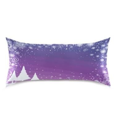 Imagem de ATTX Fronha de almofada branca para árvores de Natal com fecho de envelope para cabelo e pele, macia, respirável, lisa, ambos os lados, capa de almofada de seda refrescante (King 50 x 101 cm, 1 peça
