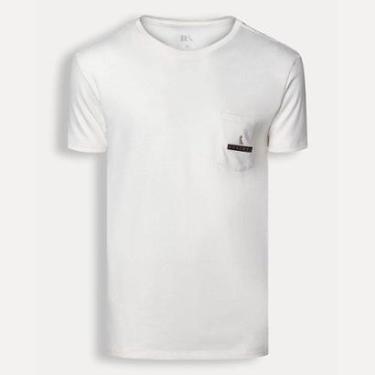 Imagem de Camiseta Reserva Slim Garments Masculina Com Bolso Off White-Masculino