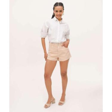 Imagem de Short Feminino Sarja Brilho Strass-41036 - ECXO JEANS, 38, Marrom