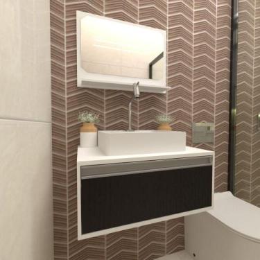 Imagem de Gabinete Para Banheiro Real 60 Fresno C/Cuba + Espelho S/c - GABINETTO