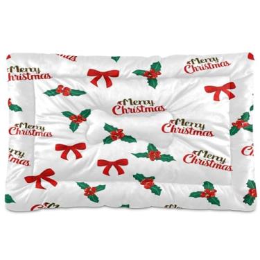 Imagem de SEHANY Cama de árvore de Natal em aquarela para cães e gatos com fundo antiderrapante, caixa de canil, colchão macio para animais de estimação, lavável para cães pequenos, médios e grandes, gatos, 61