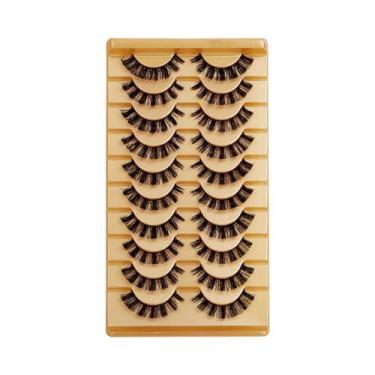 Imagem de Cílios Postiços Naturais 3D Cacheados Russos 10 Pares Reutilizáveis - 