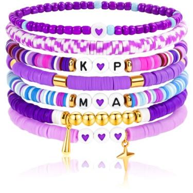 Imagem de pupvus Conjunto de pulseiras de refrigerante, pulseiras da amizade, pulseiras empilháveis com contas elásticas para fãs de filmes, cosplay, bijuterias, presentes para aniversário, festa de Natal