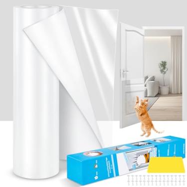 Imagem de Protetor de móveis antiarranhões para gatos – Protetor de sofá adesivo de um lado de vinil espesso para cães e gatos, protetor de canto flexível sob a garra de gatos, fita antiarranhões para gatos