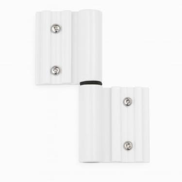 Imagem de Dobradiça de Encaixe com Desvio para Porta de Alumínio Linha 25, Branca, 103mm, Abas Desiguais