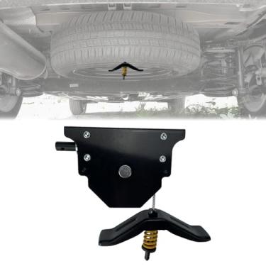 Imagem de LC159056 159056 Guincho de pneu sobressalente, guincho de pneu sobressalente compatível com trailers trailers caminhões motorhomes, suporte de pneu sobressalente com cabo deslocado, guincho de reboque