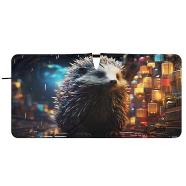 Imagem de CEBUGI Para-brisa de carro dobrável Sombra de sol ouriço na rua persianas de janela de carro guarda-chuva dianteiro para-brisa para-sol para acessórios de carro legal bloqueador solar refletivo de