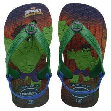 Imagem de Chinelo Havaianas Baby Marvel Casual Infantil Verde, Verde escuro, 20