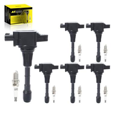 Imagem de ATURMC Conjunto de 6 bobinas de ignição UF550 e velas de ignição de irídio compatíveis com Nissan Altima Maxima Murano Pathfinder Quest 350Z Infiniti FX35 G25 G35 JX35 EX35 M35h Q50 Q70 QX60 V6 3.5L