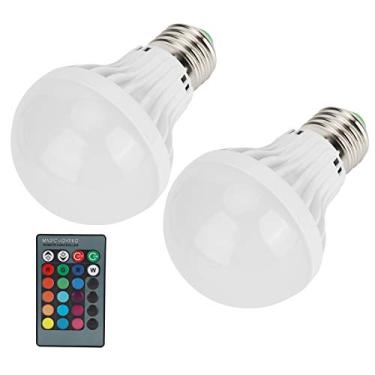 Imagem de Hyuduo Lâmpada Rgb E27 3w, Lâmpada que Muda de Cor Com Controle Remoto, 16 Modos de Cor, Brilho Ajustável para Iluminação Doméstica do Quarto