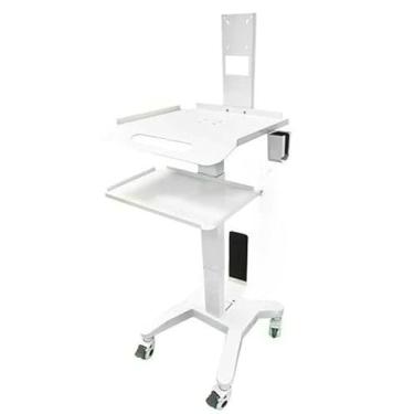 Imagem de Carrinho de trabalho para laptop médico com rodas, carrinho de laboratório com rodinhas de altura ajustável com suporte de scanner – mesa de computador móvel resistente para clínicas odontológicas