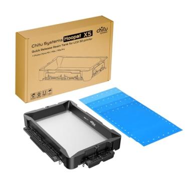 Imagem de Chitu Systems Tanque de resina de liberação rápida Hoopat X5 para impressoras 3D Anycubic Photon M5s /Photon M5/Photon M5 Pro, tanque de resina metálica tudo-em-um com PFA pré-furo de 3 peças