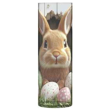 Imagem de JUZIHAI Vaso de coelho da Páscoa para flores 9,9 cm x 30 cm Cilindro de plástico moderno vaso de flores para centro de mesa de casamento decoração de casa